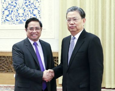 赵乐际会见越南共产党代表团